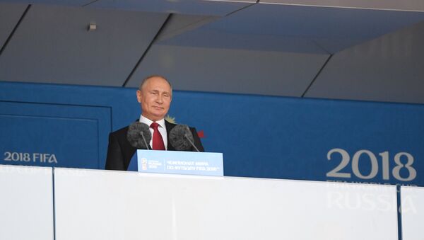 Vladimir Poutine à la cérémonie d'ouverture du Mondial 2018 - Sputnik Afrique