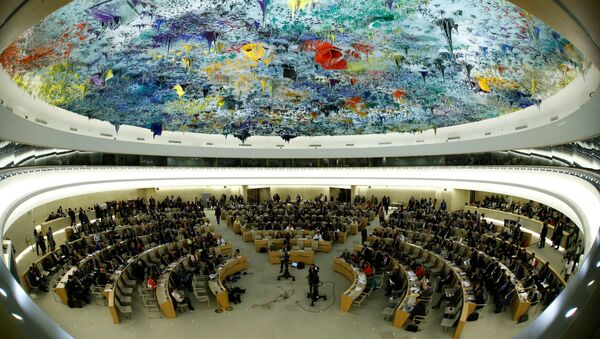 Overview of the United Nations Human Rights Council is seen in Geneva, Switzerland June 6, 2017 - Sputnik Afrique