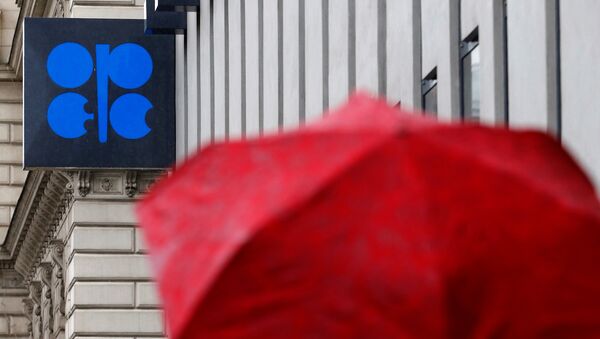 A person carrying an umbrella walks by the OPEC headquarters in Vienna - Sputnik Afrique