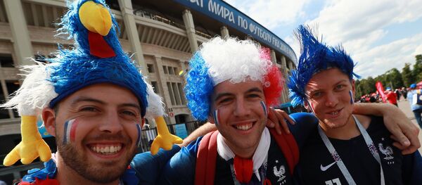 Болельщики перед матчем ЧМ-2018 по футболу между сборными Дании и Франции - Sputnik Afrique