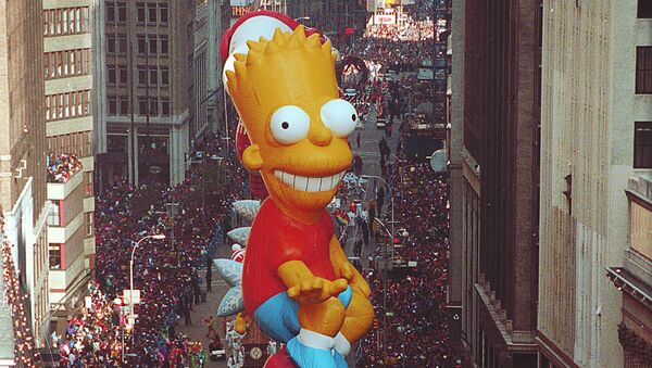 Bart Simpson makes his debut on his skateboard in the 64th annual Macy's Thanksgiving Day Parade down Broadway in New York City - Sputnik Afrique