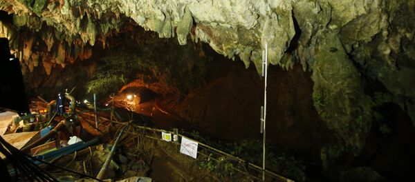 A cave complex is seen after 12 boys and their soccer coach went missing, in Mae Sai, Chiang Rai province, in northern Thailand - Sputnik Afrique