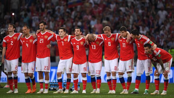 L'équipe russe pendant les tirs au but en quarts du Mondial 2018 contre la Croatie - Sputnik Afrique