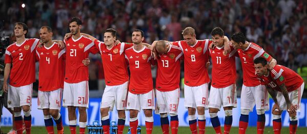 L'équipe russe pendant les tirs au but en quarts du Mondial 2018 contre la Croatie - Sputnik Afrique