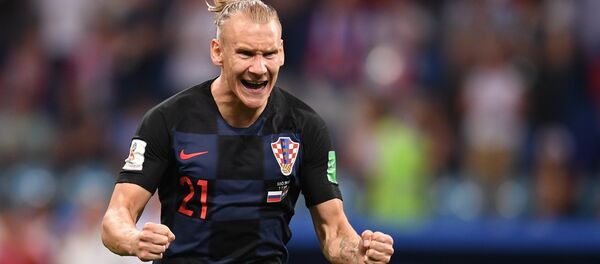 Croatian defender Domagoj Vida during the Russia vs Croatia match in Sochi on July 7 - Sputnik Afrique