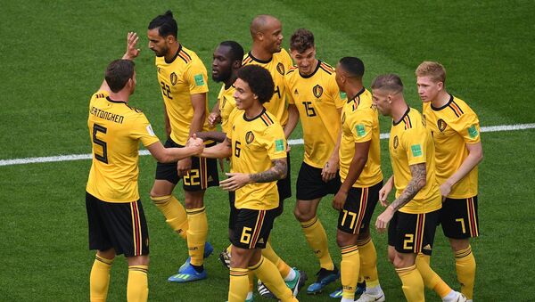 Les Belges après l'ouverture du score dans le match pour la 3e place contre l'Angleterre - Sputnik Afrique