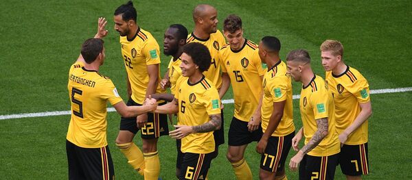 Les Belges après l'ouverture du score dans le match pour la 3e place contre l'Angleterre - Sputnik Afrique