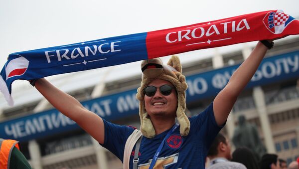 Un fan de foot avant le match France-Croatie - Sputnik Afrique
