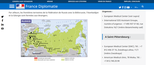 Capture d'écran du site France Diplomatie  - Sputnik Afrique