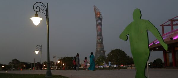 One of the sports figures is seen inside Aspire Park in Doha, Qatar July 14, 2018. Picture taken July 14, 2018. - Sputnik Afrique