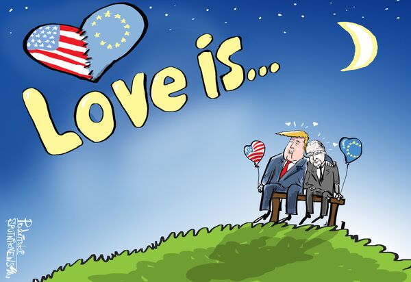 Bisou d'amour UE-USA Bisou d'amour UE-USA - Sputnik Afrique