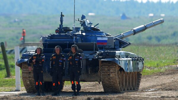 Les tankistes russes lors du Biathlon de chars d’assaut - Sputnik Afrique
