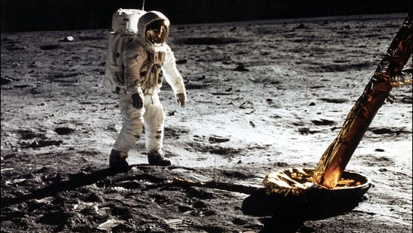 L'astronaute Edwin Buzz Aldrin sur la Lune en 1969 (archive photo) - Sputnik Afrique
