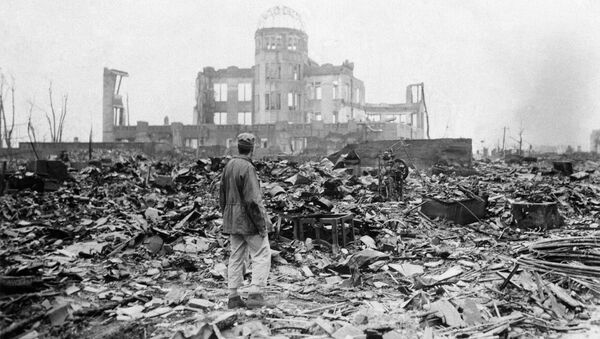 Разрушенный после ядерного удара город Хиросима, Япония - Sputnik Afrique