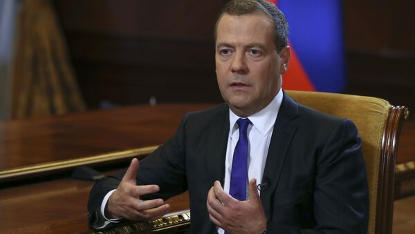 Председатель правительства России Дмитрий Медведев во время интервью газете «Коммерсантъ» - Sputnik Afrique