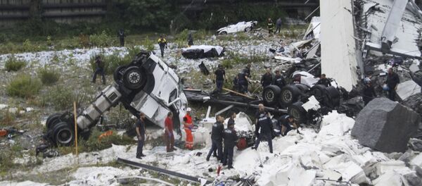 Обрушившийся мост в Генуе, Италия - Sputnik Afrique