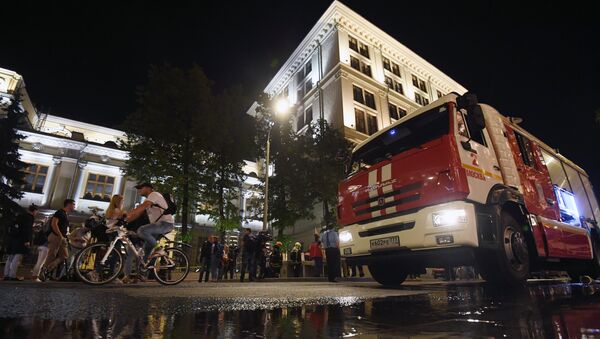 Dans la capitale russe, le bâtiment de la Banque centrale a été pris par les flammes ce vendredi dans la soirée - Sputnik Afrique