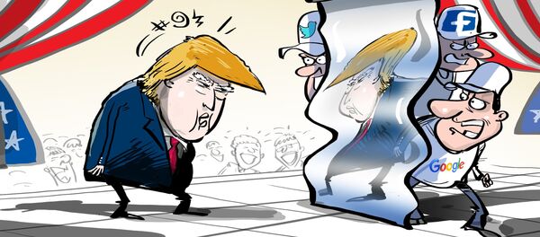 Трамп обвинил Google, Twitter и Facebook в нечестности - Sputnik Afrique