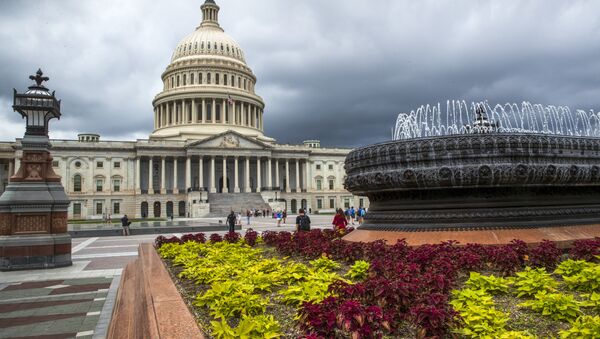 East Front of the U.S. Capitol in Washington is seen under stormy skies - Sputnik Afrique