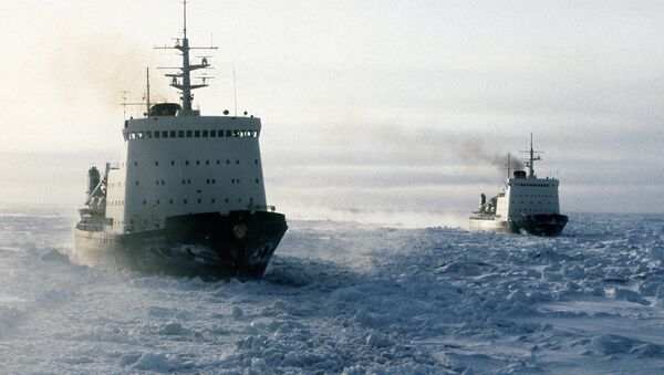 Soviet ice-breakers in the Chukchee Sea, the Arctic Ocean - Sputnik Afrique
