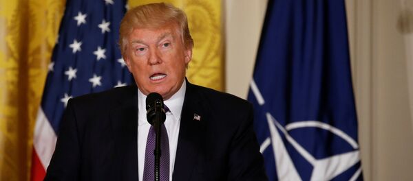 Donald Trump lors d'une conférence de presse avec le chef de l'Otan - Sputnik Afrique