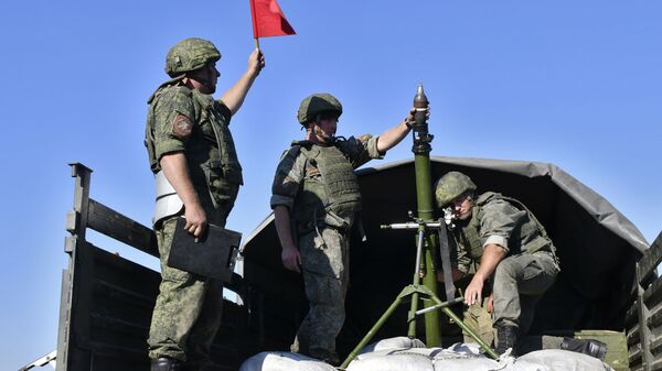 Un mortier de 82 mm et son équipe lors d'exercices dans le territoire russe de Krasnodar (archive photo) - Sputnik Afrique