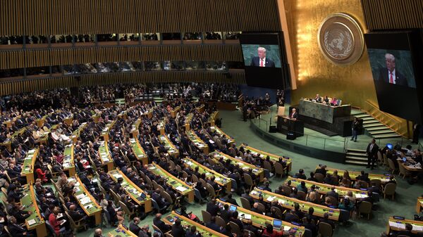 Donald Trump à la tribune de l'Assemblée générale de l'Onu - Sputnik Afrique