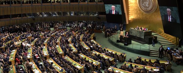 Donald Trump à la tribune de l'Assemblée générale de l'Onu - Sputnik Afrique