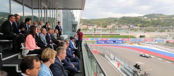 Vladimir Poutine lors de l'étape russe de Formule 1 - Sputnik Afrique