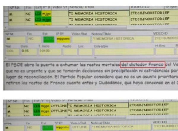 Mise en page d’un communiqué de presse: la première version, contenant les mots «le dictateur Franco», a été rédigée par le responsable de la publication. La seconde, modifiée, est publiée 10 minutes après, avec une disparition du mot «dictateur». Mise en page d’un communiqué de presse: la première version, contenant les mots «le dictateur Franco», a été rédigée par le responsable de la publication. La seconde, modifiée, est publiée 10 minutes après, avec une disparition du mot «dictateur». - Sputnik Afrique