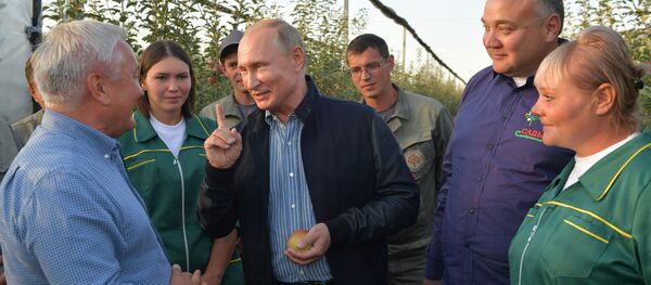 Рабочая поездка президента РФ В. Путина и премьер-министра РФ Д. Медведева в Ставропольский край - Sputnik Afrique