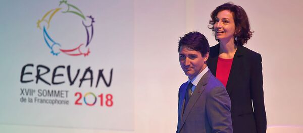 Премьер-министр Канады Джастин Трудо на XVII саммите Франкофонии (11 октября 2018). Еревaн - Sputnik Afrique