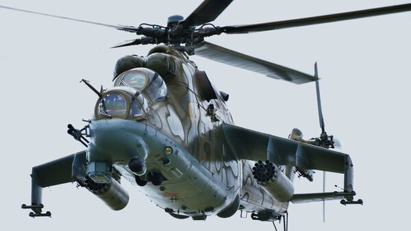 Un hélicoptère Mi-24 lors d'un exercice militaire (archive photo) - Sputnik Afrique