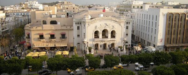 Théâtre municipal et le Palmarium sur l'avenue Bourguiba à Tunis - Sputnik Afrique