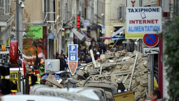 Fire Brigades and Police at Site of Building's Collapse in Marseille - Sputnik Afrique