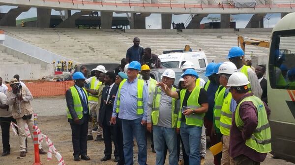 Visite des inspecteurs de la mission sécuritaire Caf et Fifa le 1er novembre 2018 au Stade de Japoma à Douala. Visite des inspecteurs de la mission sécuritaire Caf et Fifa le 1er novembre 2018 au Stade de Japoma à Douala. - Sputnik Afrique