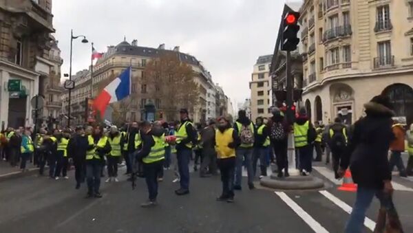 Les «gilets jaunes» entament l’acte 2 de la mobilisation à Paris, 24 novembre 2018 - Sputnik Afrique