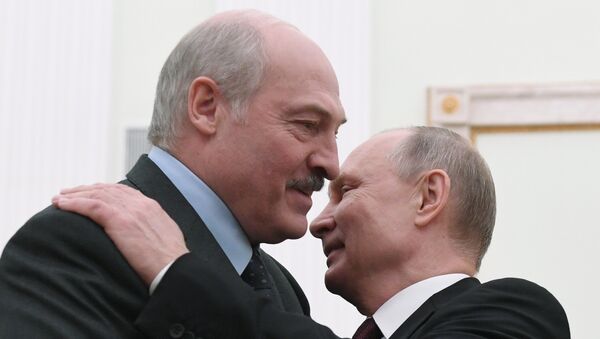Alexandre Loukachenko et Vladimir Poutine (photo d'archives) - Sputnik Afrique