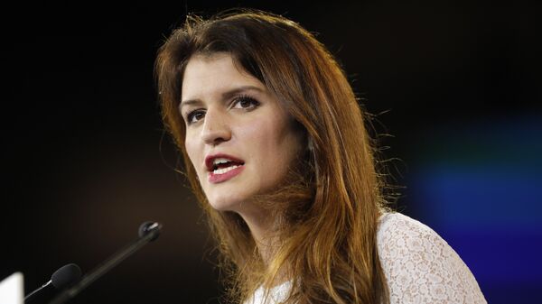 In this Nov.18, 2017 file photo, French deputy minister in charge of Equality between Women and Men Marlene Schiappa delivers a speech in Chassieu, near Lyon, central France. - Sputnik Afrique