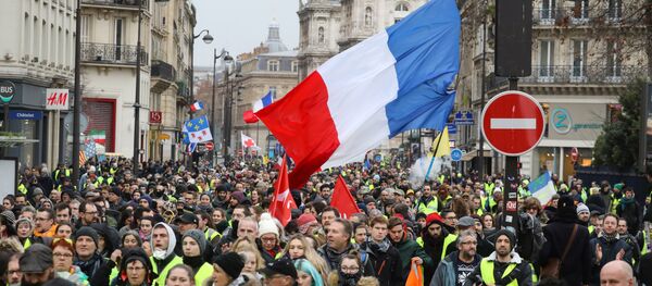 Gilets jaunes à Paris lors de lacte 9, le 12 janvier - Sputnik Afrique