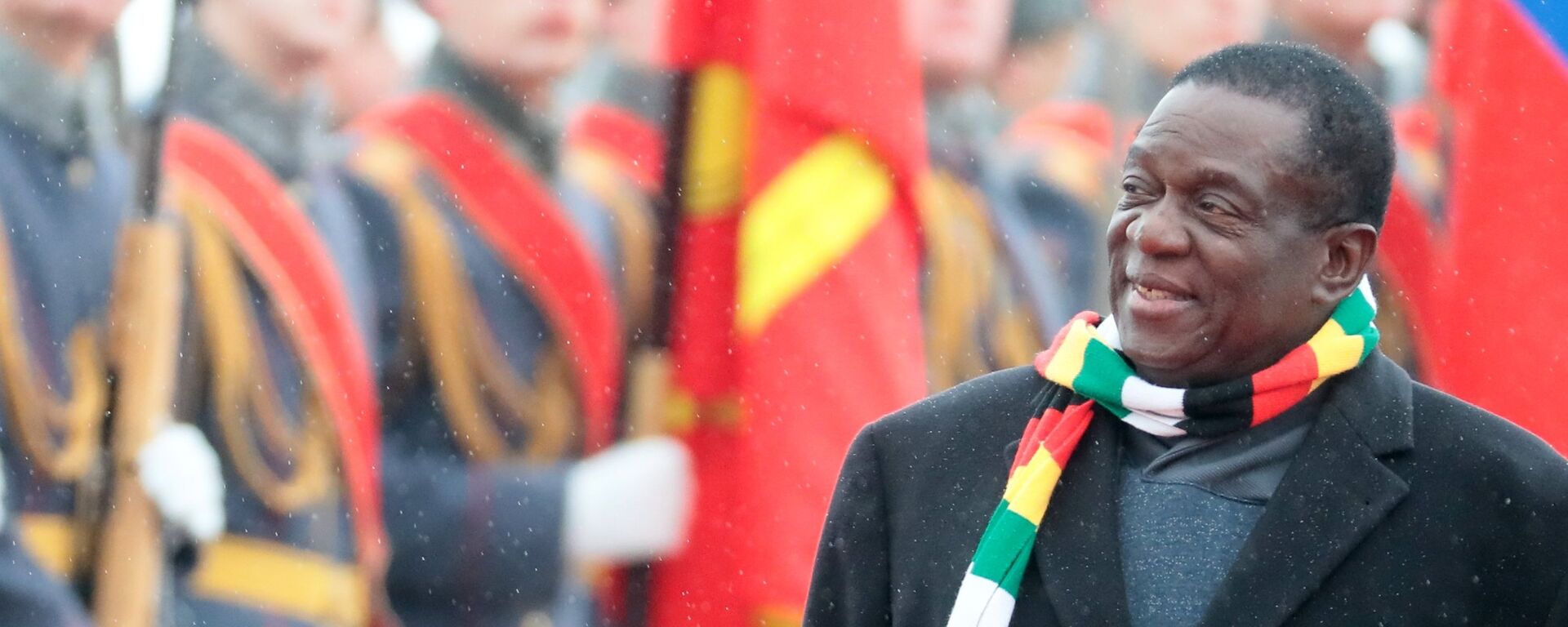 Zimbabwe's President Emerson Mnangagwa, who arrived in Moscow on an official visit, during a meeting at the airport in Moscow on January 14, 2019. - Sputnik Africa, 1920, 27.04.2023