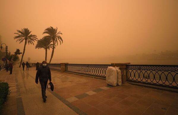 Le khamsin bat son plein: une tempête de sable en Égypte - Sputnik Afrique