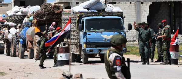 Humanitärer Korridor Abu al-Duhur in der syrischen Deeskalationszone Idlib - Sputnik Afrique