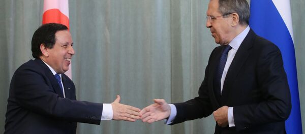 Sergueï Lavrov et son homologue tunisien Khemaies Jhinaoui - Sputnik Afrique