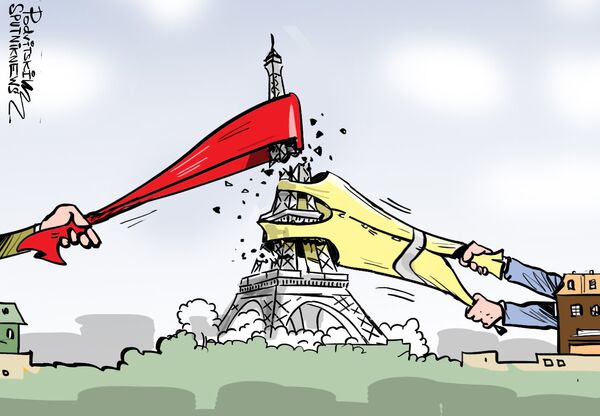 Couleurs de Paris: après les Gilets jaunes, les Foulards rouges Couleurs de Paris: après les Gilets jaunes, les Foulards rouges - Sputnik Afrique