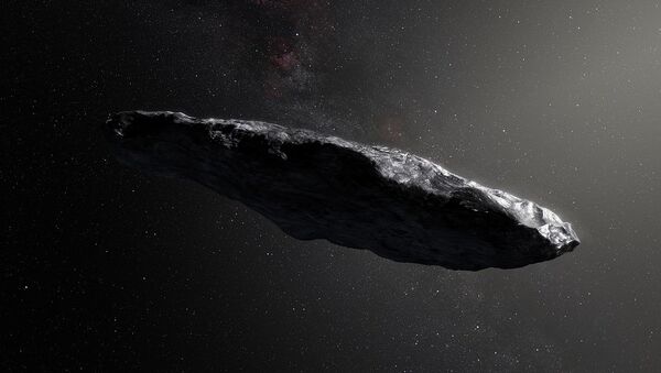This artist’s impression shows the first interstellar asteroid, `Oumuamua - Sputnik Afrique