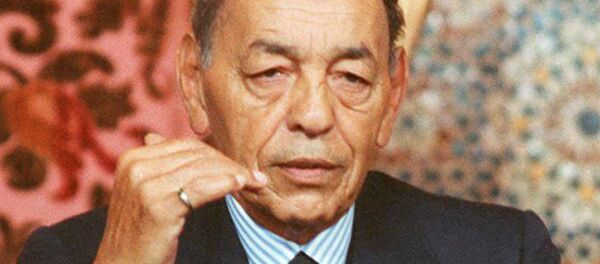 le roi du Maroc Hassan II, s'adresse aux téléspectateurs, le 06 novembre 1997 à Rabat lors d'un discours télévisé - Sputnik Afrique