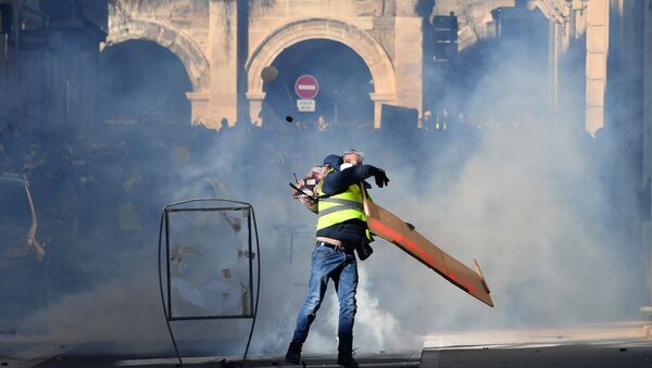 Une manifestations des Gilets jaunes à Nîmes le 12 janviers - Sputnik Afrique
