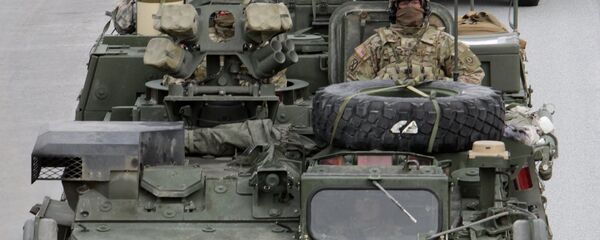 Показательный марш военнослужащих армии США Dragoon Ride в Латвии - Sputnik Afrique