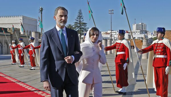 Le roi d’Espagne Felipe VI et son épouse Letizia Ortiz au Maroc - Sputnik Afrique